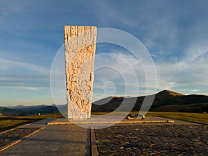 Memorial obelisk to fallen partisans on GlavudÅ¾a or Å umatno hill not far from the town of Zlatibor on the mountain Zlatibor